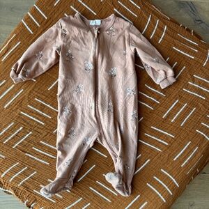 Firsts by Petit Lem rose colored floral on Sienna Footed